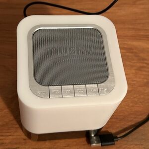 Mini Portable Bluetooth Speaker, Light and Digital Clock - White